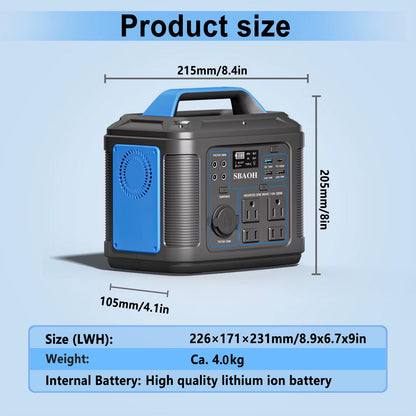 300W Portable Power Station,296Wh 80000Mah Backup Lithium Battery,Solar Generator For Home And Outdoor Emergency Power Outage,Solar Panel Is Not Included