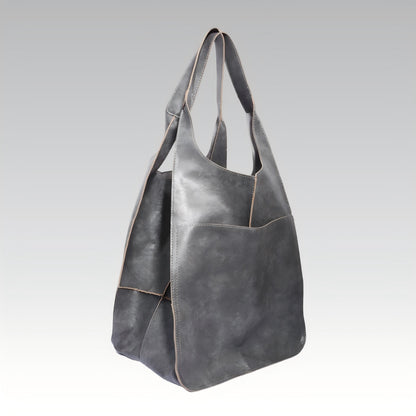 Retro PU Soft Pitot Bag - Large Capacity Single Shoulder Portable Simple Tote Women's Bag