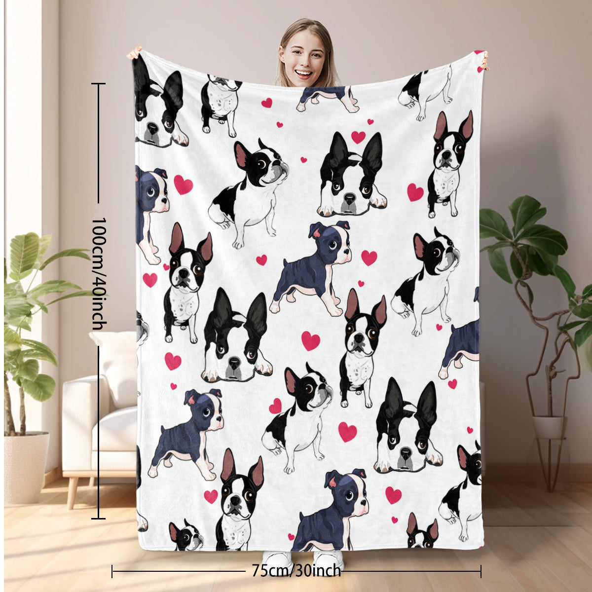 1pc Adorable Fleece Dog Blanket - Soft, Cozy, Lightweight, Warm, Flannel Throw For Couch, Bed, Sofa, Living Room Decor - Perfect For Snuggling Up On Chilly Days 75x100cm