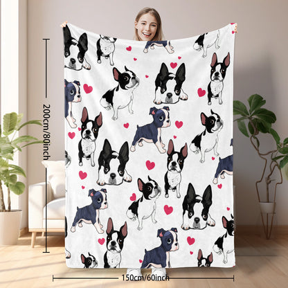 1pc Adorable Fleece Dog Blanket - Soft, Cozy, Lightweight, Warm, Flannel Throw For Couch, Bed, Sofa, Living Room Decor - Perfect For Snuggling Up On Chilly Days 75x100cm
