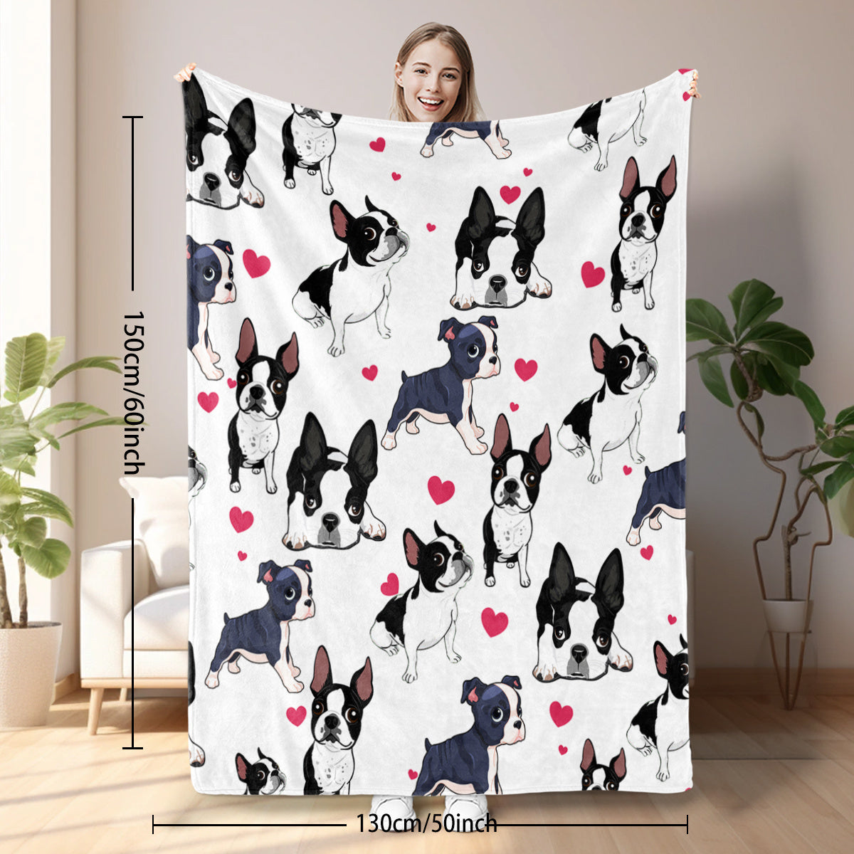1pc Adorable Fleece Dog Blanket - Soft, Cozy, Lightweight, Warm, Flannel Throw For Couch, Bed, Sofa, Living Room Decor - Perfect For Snuggling Up On Chilly Days 75x100cm