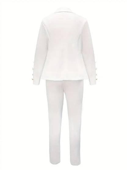 All Season Professional Women's Suit Set, Double Breasted Buttons, Gold Buttons, Essential For The Office, Women's Clothing For Autumn And Winter Seasons