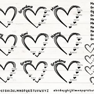 Custom Heart Grandkid Name SVG